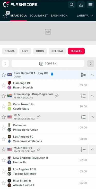 Jadwal dan Hasil Pertandingan